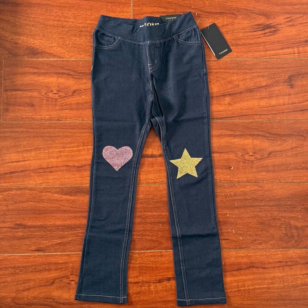Vigoss Heart Star Blue Girl’s Leggings 6x